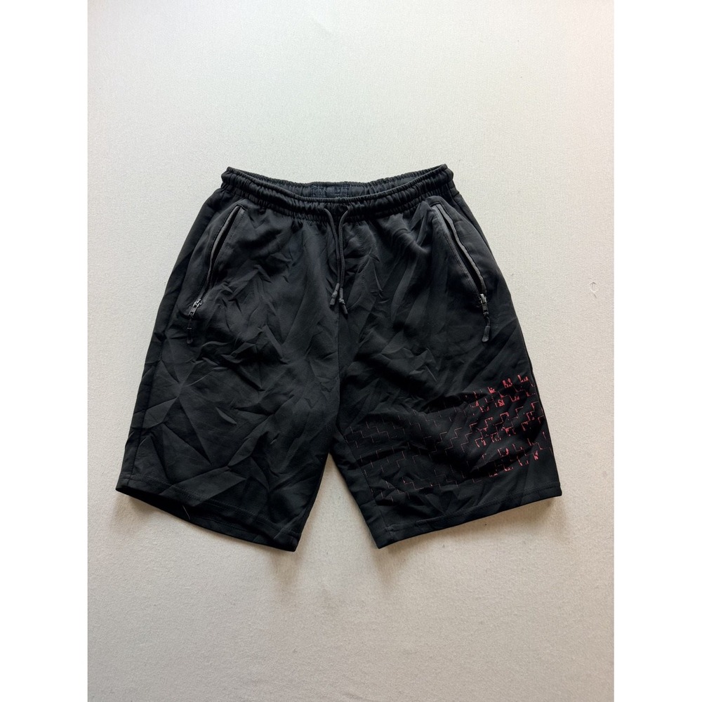 Public Record Athletic Shorts Mens M Black Good Geometric Mesh Zip Pockets